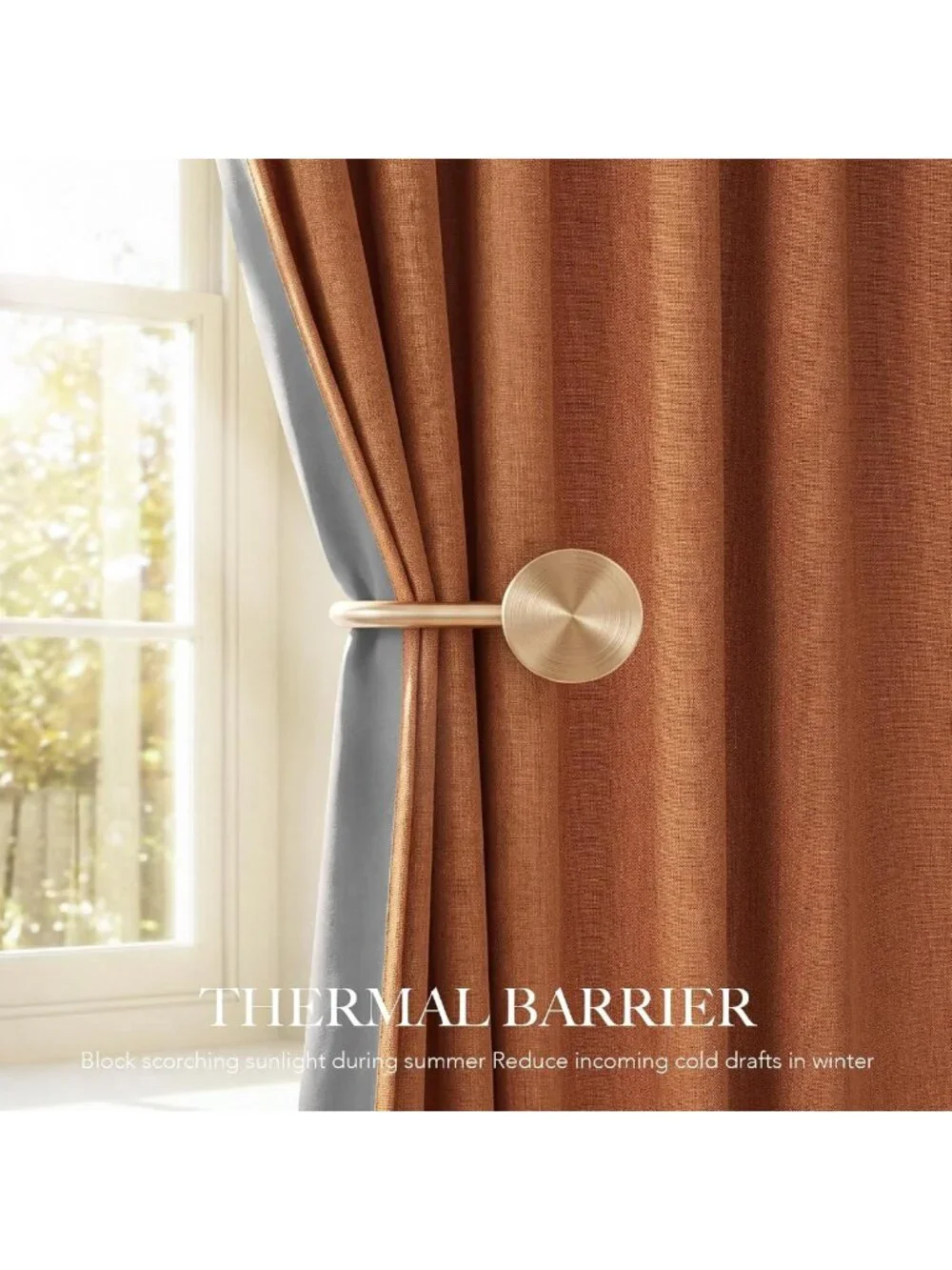Burnt Orange Total Blackout Curtains 96” Long - Perfect for Dining Room Decor
